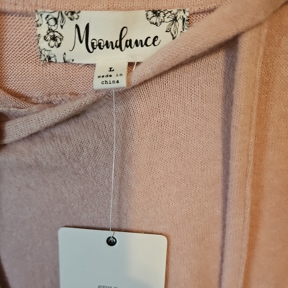 Moondance Women Long Sleeve Hoodie‎ Promo Hacci Pullover Size L Pink NWT - Picture 3 of 13